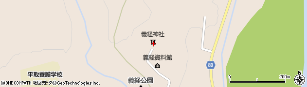 義経資料館・神社周辺の地図
