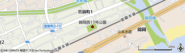 錦岡西１７号公園周辺の地図