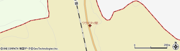 ワラビタイ駅周辺の地図