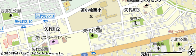 北海道苫小牧市矢代町周辺の地図