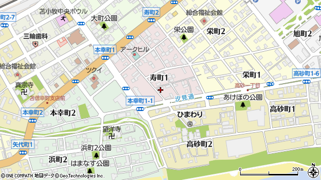 〒053-0016 北海道苫小牧市寿町の地図