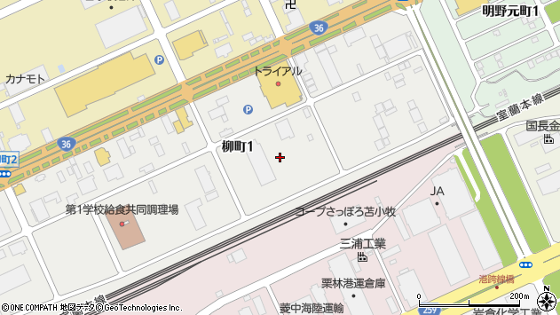 〒053-0053 北海道苫小牧市柳町の地図