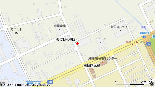 〒053-0056 北海道苫小牧市あけぼの町４丁目の地図