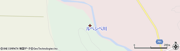 ルベシベ川周辺の地図