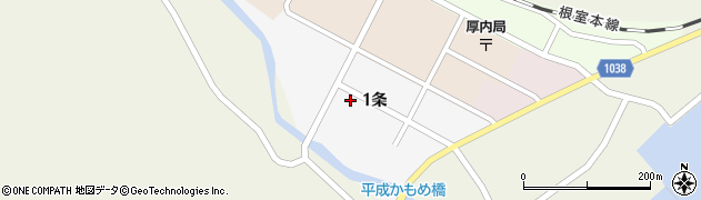 北海道浦幌町（十勝郡）厚内１条通周辺の地図