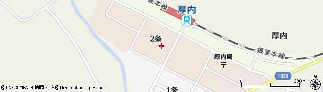 北海道浦幌町（十勝郡）厚内２条通周辺の地図