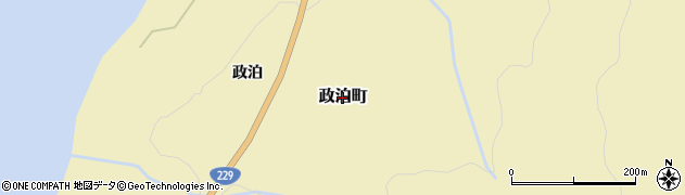 北海道寿都町（寿都郡）政泊町周辺の地図