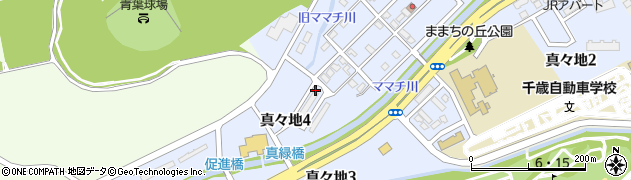 北海道千歳市真々地4丁目周辺の地図