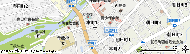 北海道千歳市本町1丁目周辺の地図