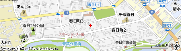 北海道千歳市春日町周辺の地図