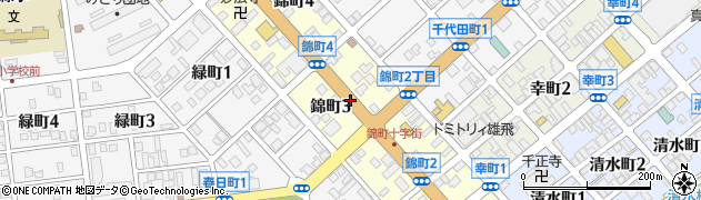 北海道千歳市錦町周辺の地図