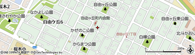 北海道千歳市自由ケ丘周辺の地図