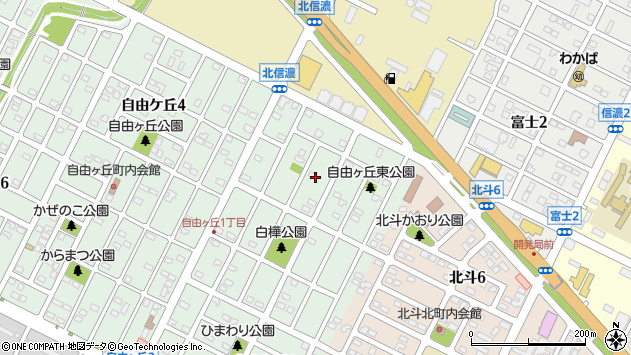 〒066-0072 北海道千歳市自由ケ丘の地図