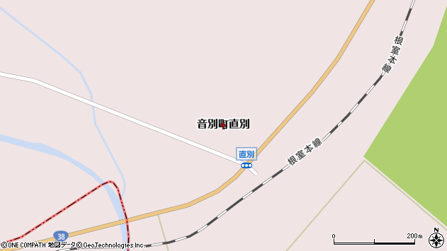 〒088-0135 北海道釧路市音別町直別の地図