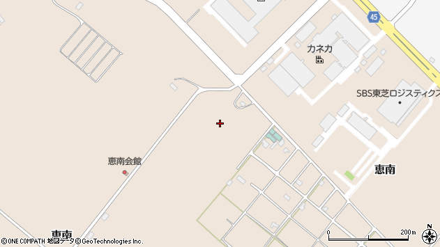 〒061-1411 北海道恵庭市恵南の地図