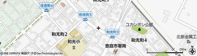 北海道恵庭市和光町周辺の地図