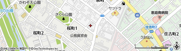 北海道恵庭市泉町184周辺の地図