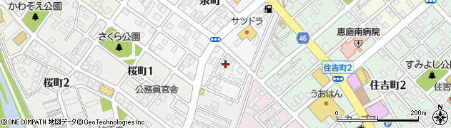 北海道恵庭市泉町168周辺の地図