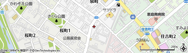 北海道恵庭市泉町155周辺の地図