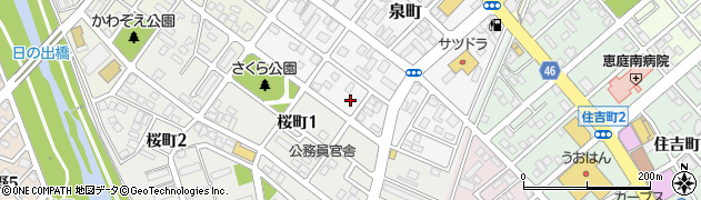 北海道恵庭市泉町188周辺の地図