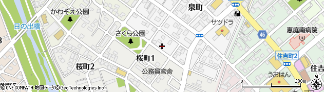 北海道恵庭市泉町190周辺の地図