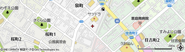 北海道恵庭市泉町70周辺の地図