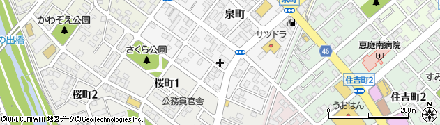 北海道恵庭市泉町145周辺の地図