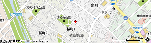 北海道恵庭市泉町192周辺の地図
