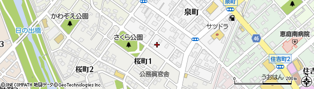 北海道恵庭市泉町193周辺の地図