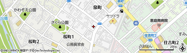 北海道恵庭市泉町143周辺の地図