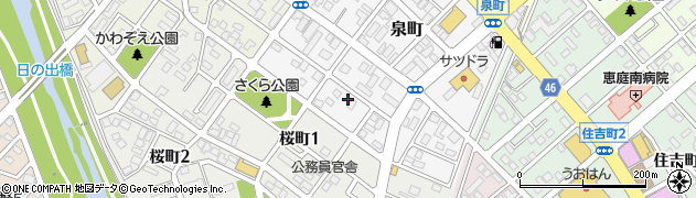 北海道恵庭市泉町197周辺の地図