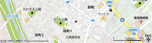 北海道恵庭市泉町196周辺の地図