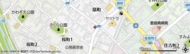 北海道恵庭市泉町141周辺の地図