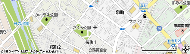 北海道恵庭市泉町200周辺の地図