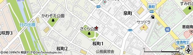 北海道恵庭市泉町204周辺の地図