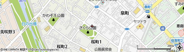 北海道恵庭市泉町205周辺の地図