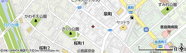 北海道恵庭市泉町150周辺の地図