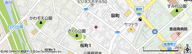 北海道恵庭市泉町151周辺の地図