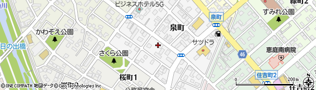 北海道恵庭市泉町136周辺の地図
