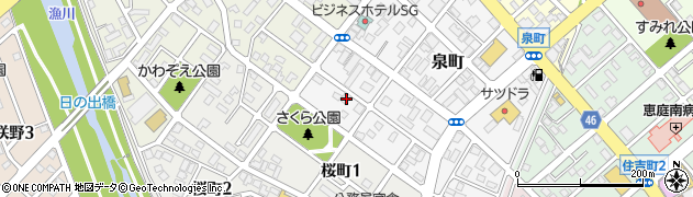北海道恵庭市泉町214周辺の地図