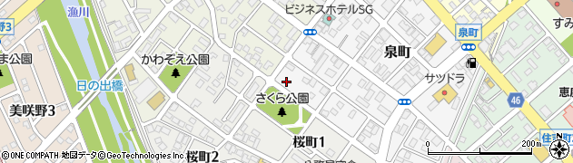 北海道恵庭市泉町207周辺の地図