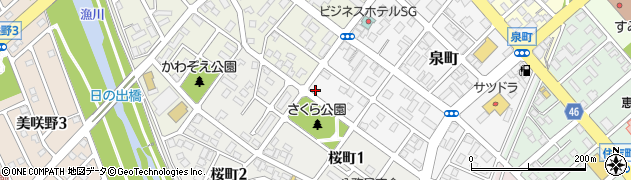 北海道恵庭市泉町208周辺の地図