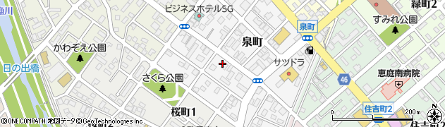 北海道恵庭市泉町83周辺の地図