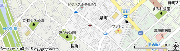 北海道恵庭市泉町134周辺の地図