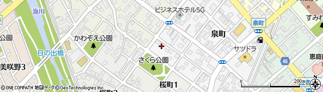北海道恵庭市泉町212周辺の地図