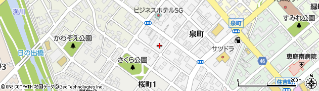 北海道恵庭市泉町124周辺の地図