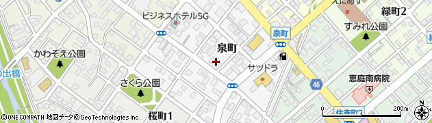 北海道恵庭市泉町93周辺の地図