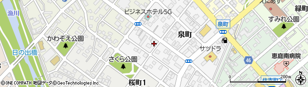 北海道恵庭市泉町123-1周辺の地図