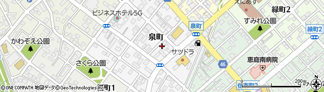 北海道恵庭市泉町86周辺の地図