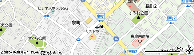 北海道恵庭市泉町77周辺の地図